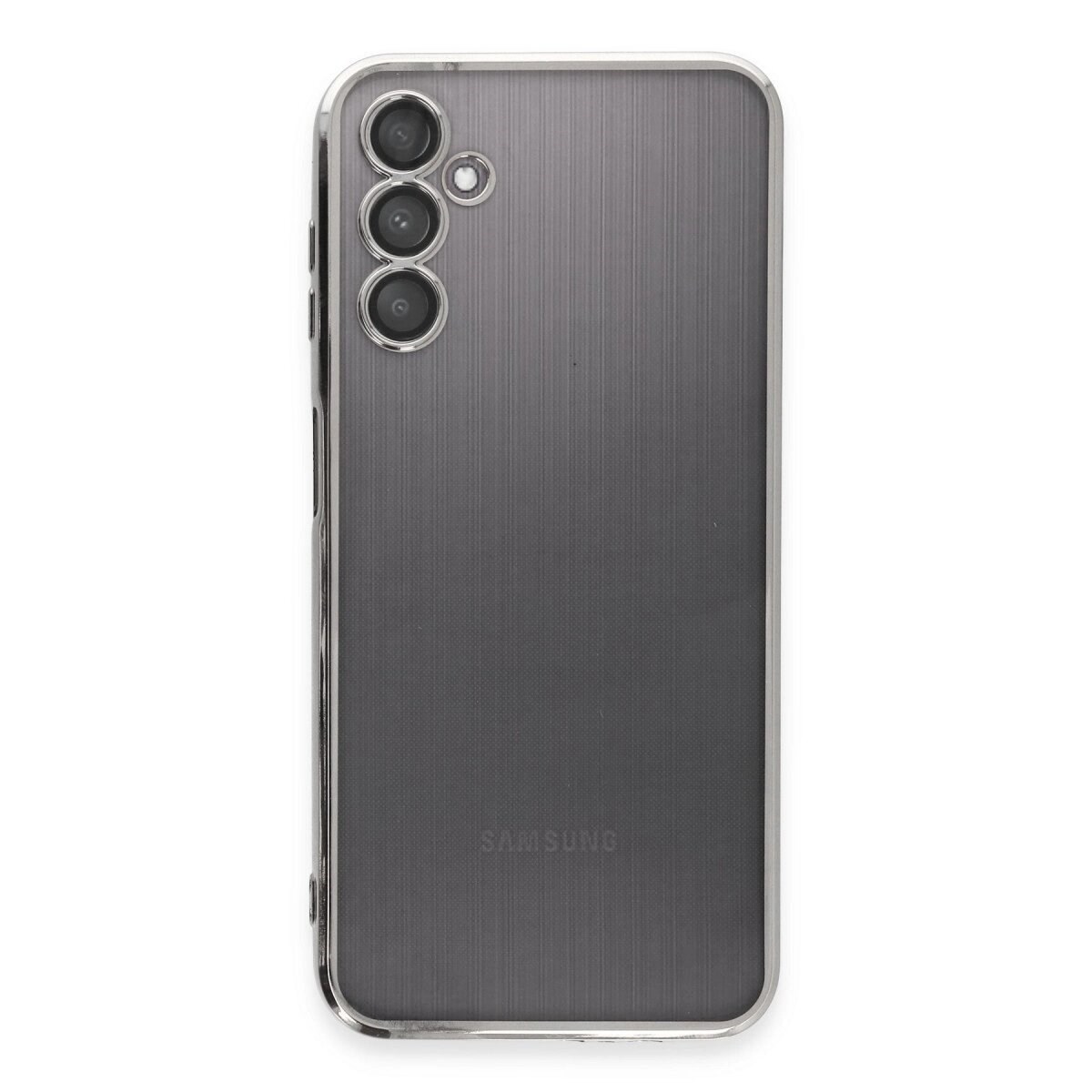 Samsung Galaxy A14 4g Kılıf Razer Lensli Silikon - Gümüş