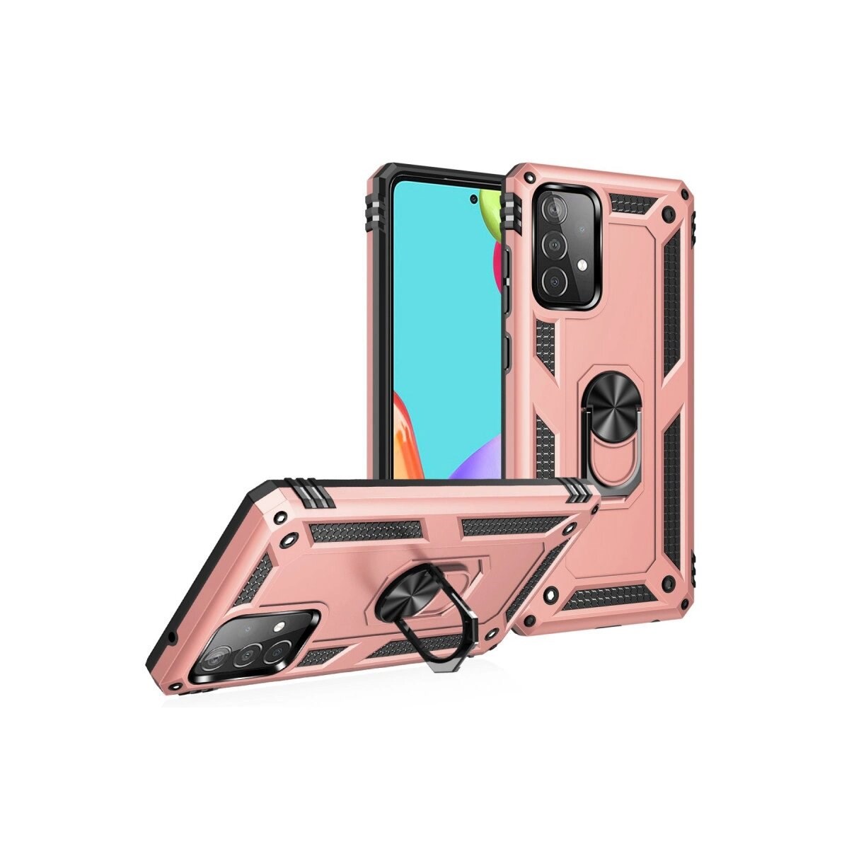 Samsung Galaxy A23 4g Kılıf Sofya Yüzüklü Silikon Kapak - Rose