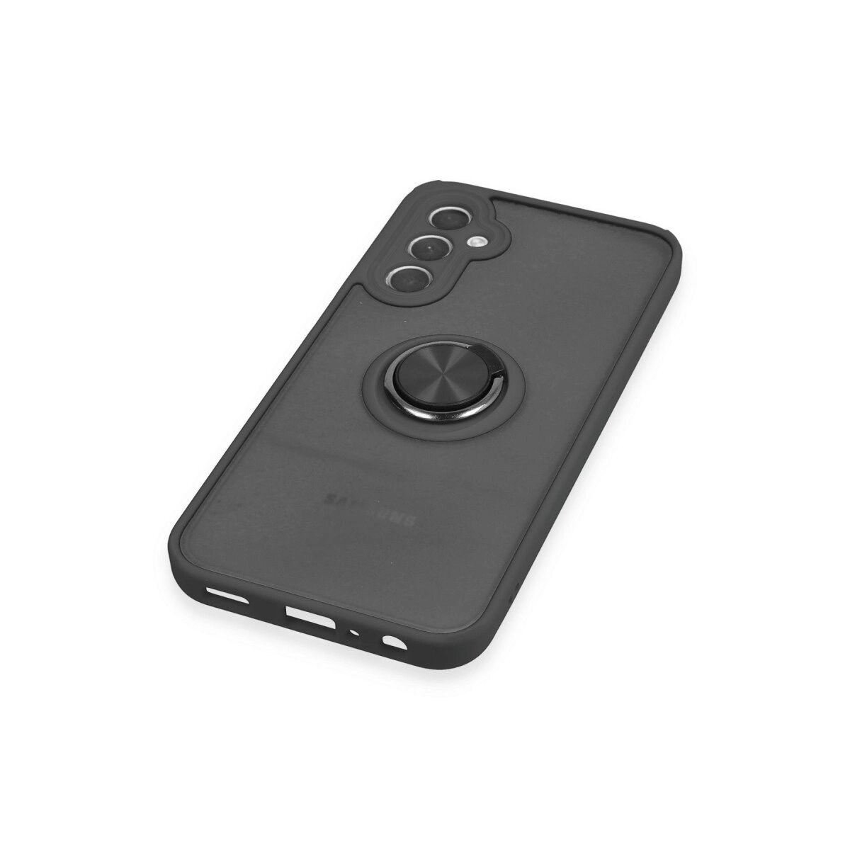 Samsung Galaxy A24 4g Kılıf Montreal Yüzüklü Silikon Kapak - Siyah