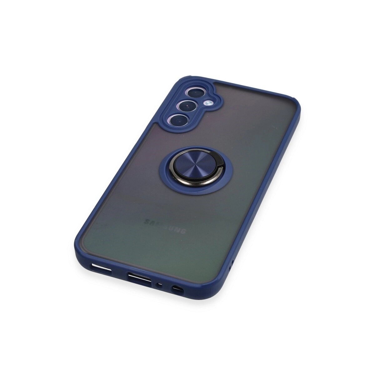 Samsung Galaxy A24 4g Kılıf Montreal Yüzüklü Silikon Kapak - Lacivert