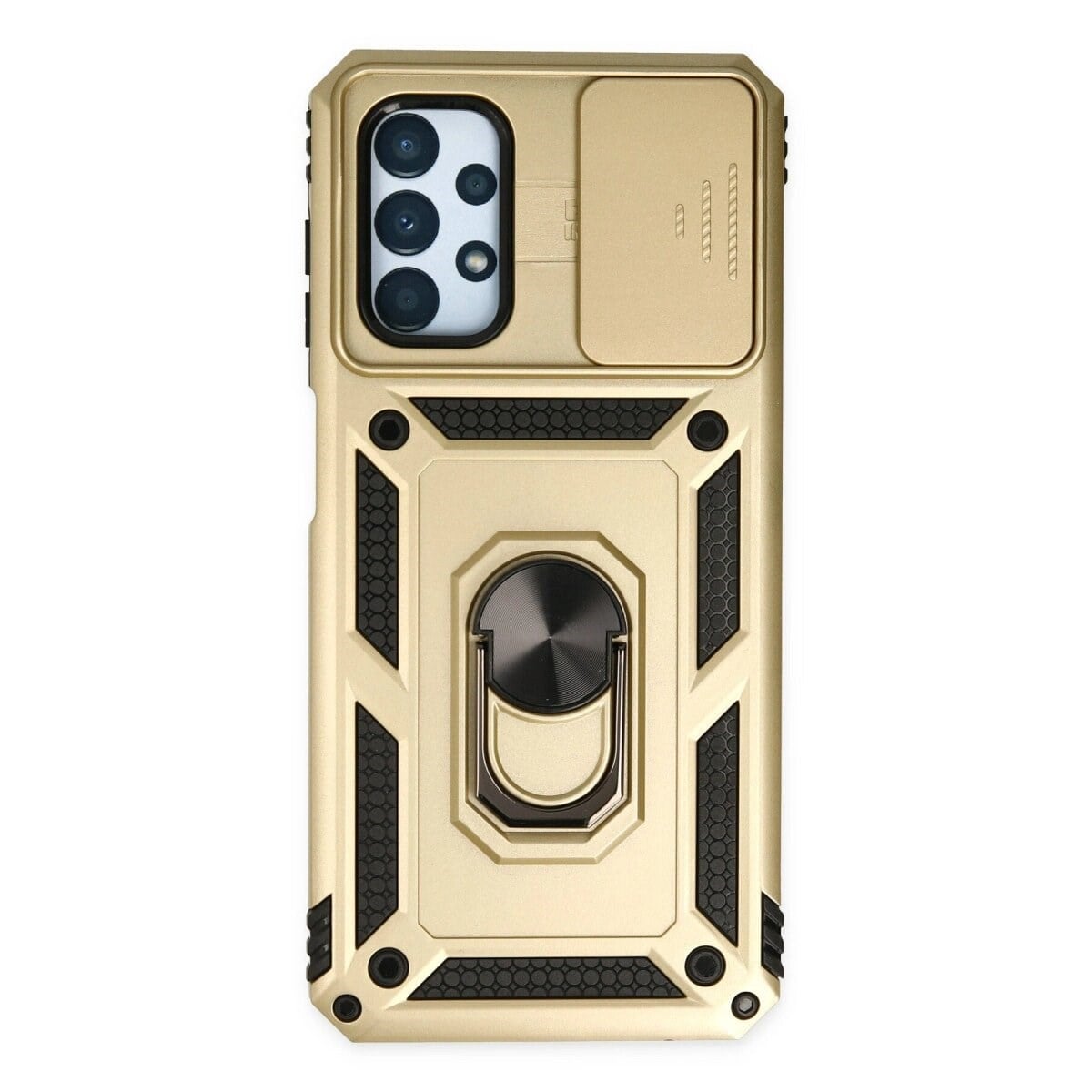 Samsung Galaxy A33 5g Kılıf Pars Lens Yüzüklü Silikon - Gold
