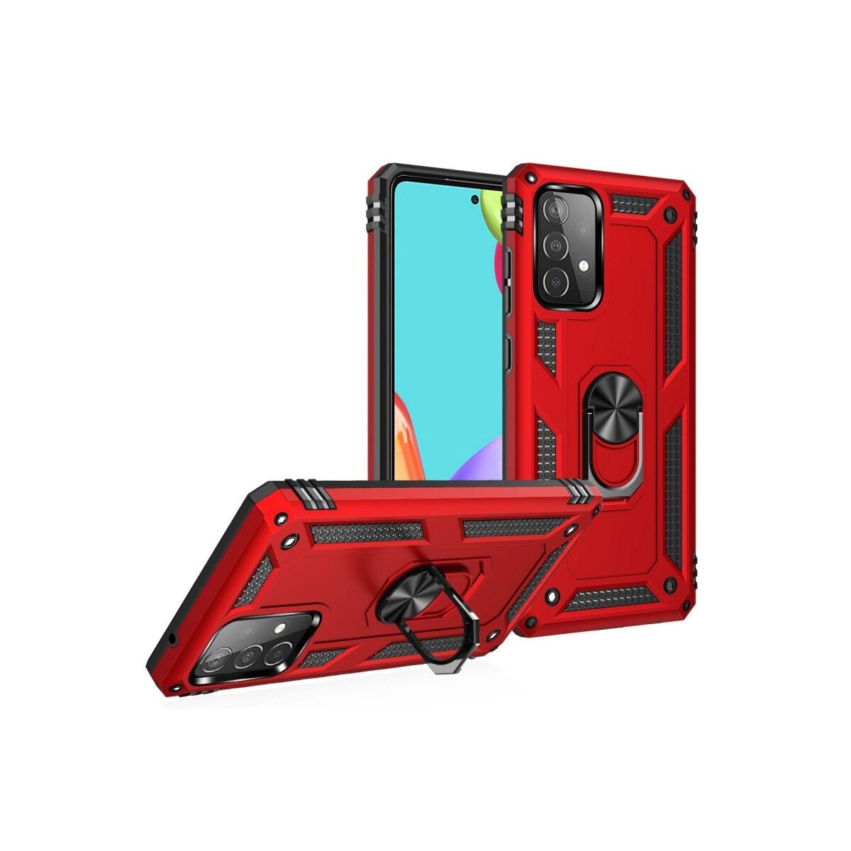 Samsung Galaxy A33 5g Kılıf Sofya Yüzüklü Silikon Kapak - Kırmızı