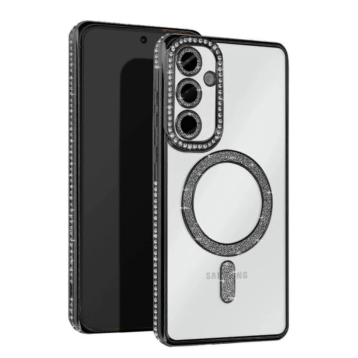 Samsung Galaxy A35 5g Joke Simli Magneticsafe Kılıf - Siyah