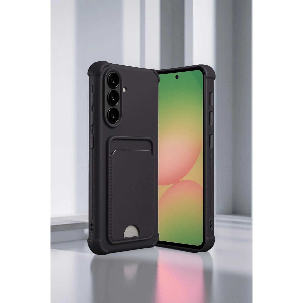 Samsung Galaxy A36 Kılıf Kelvin Kartvizitli Silikon - Siyah