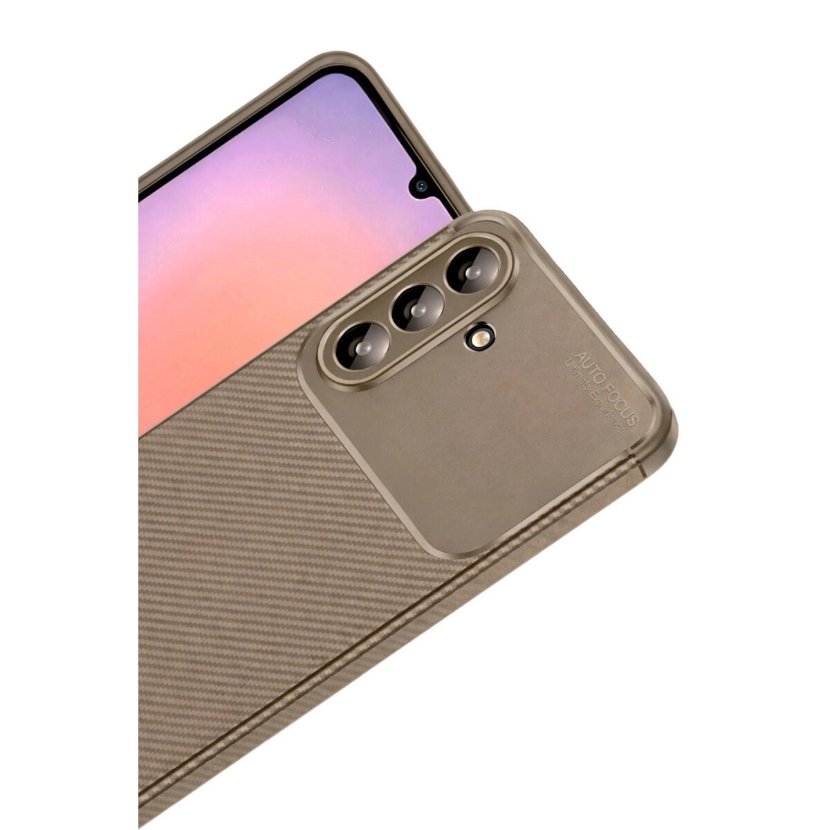 Samsung Galaxy A37 5g Auto Focus Karbon Kapak - Kahverengi