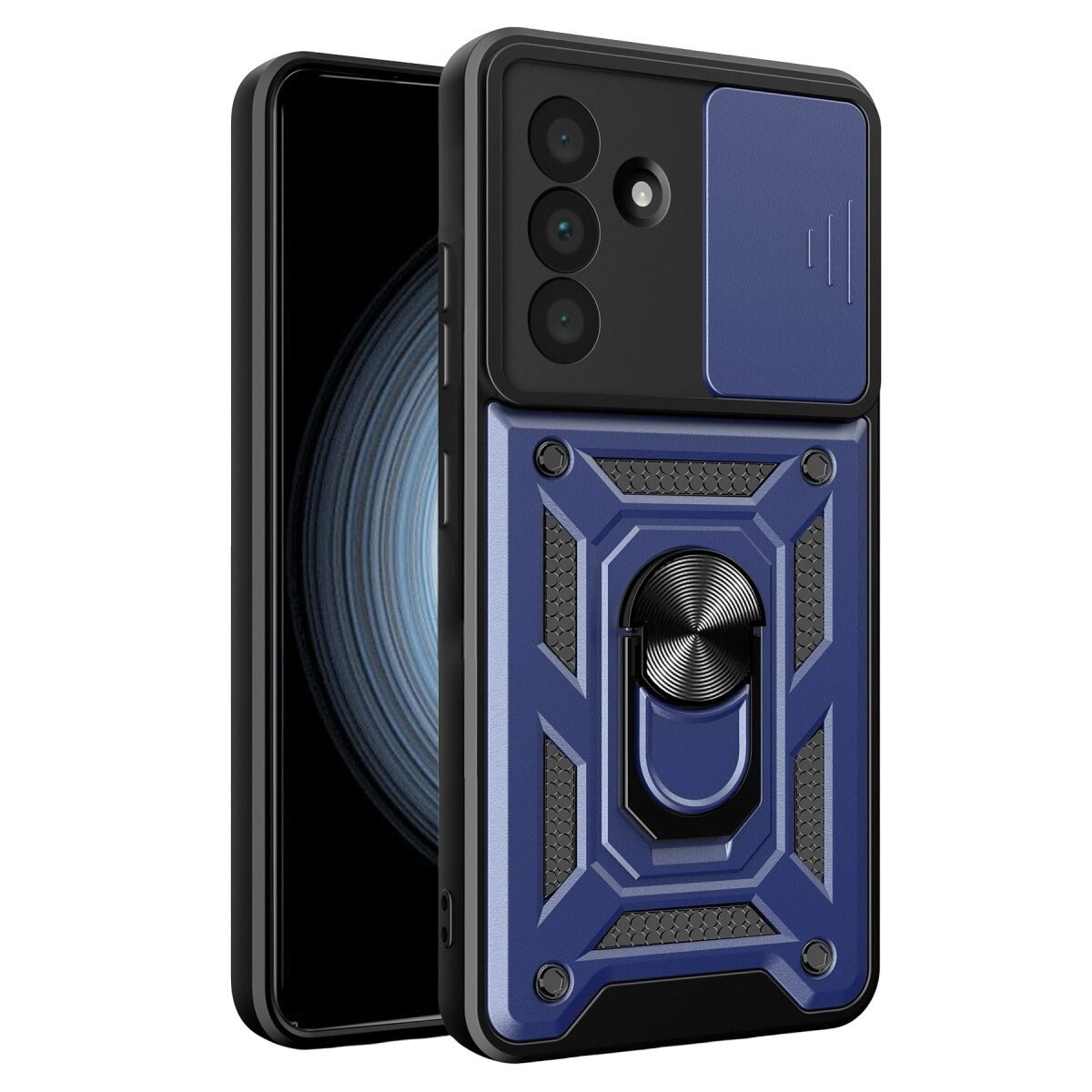 Samsung Galaxy A37 5g Pars Lens Yüzüklü Silikon - Lacivert