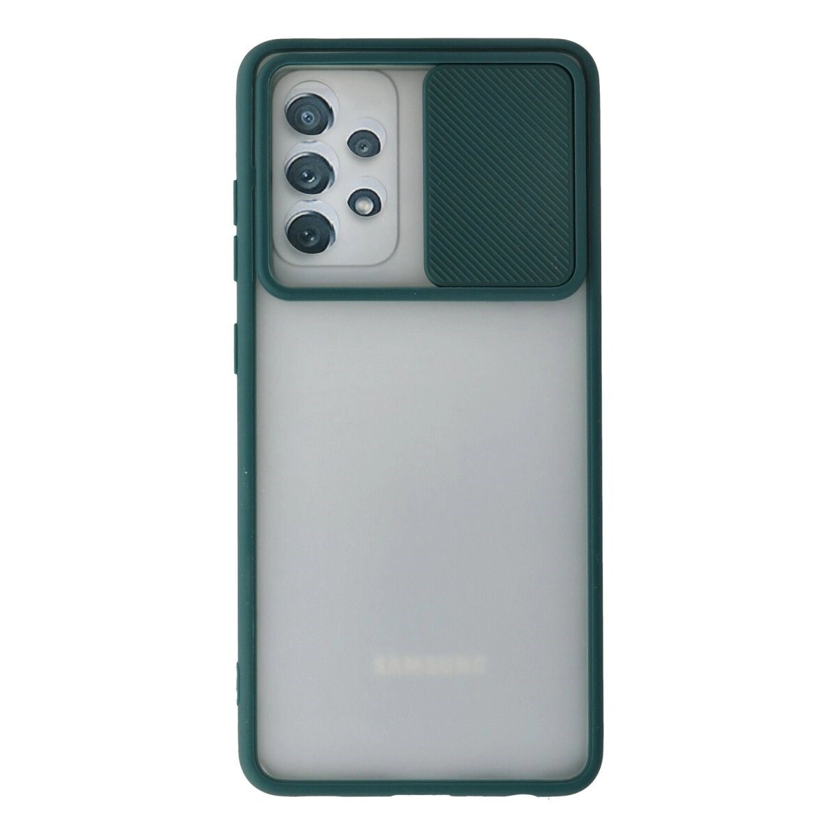 Samsung Galaxy A52 Kılıf Palm Buzlu Kamera Sürgülü Silikon - Yeşil