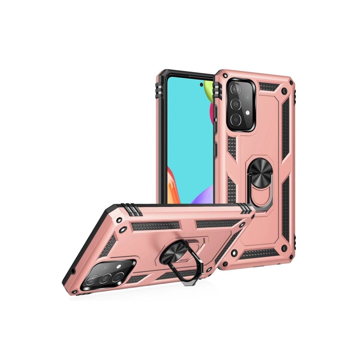 Samsung Galaxy A53 5g Kılıf Sofya Yüzüklü Silikon Kapak - Rose