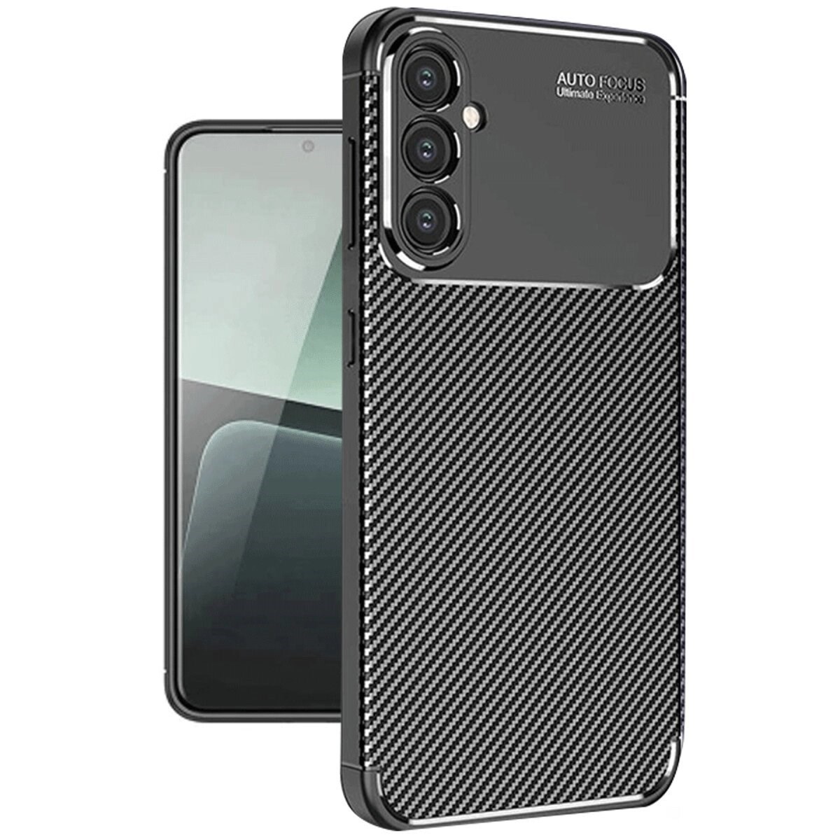 Samsung Galaxy A56 Kılıf Auto Focus Karbon Kapak - Siyah