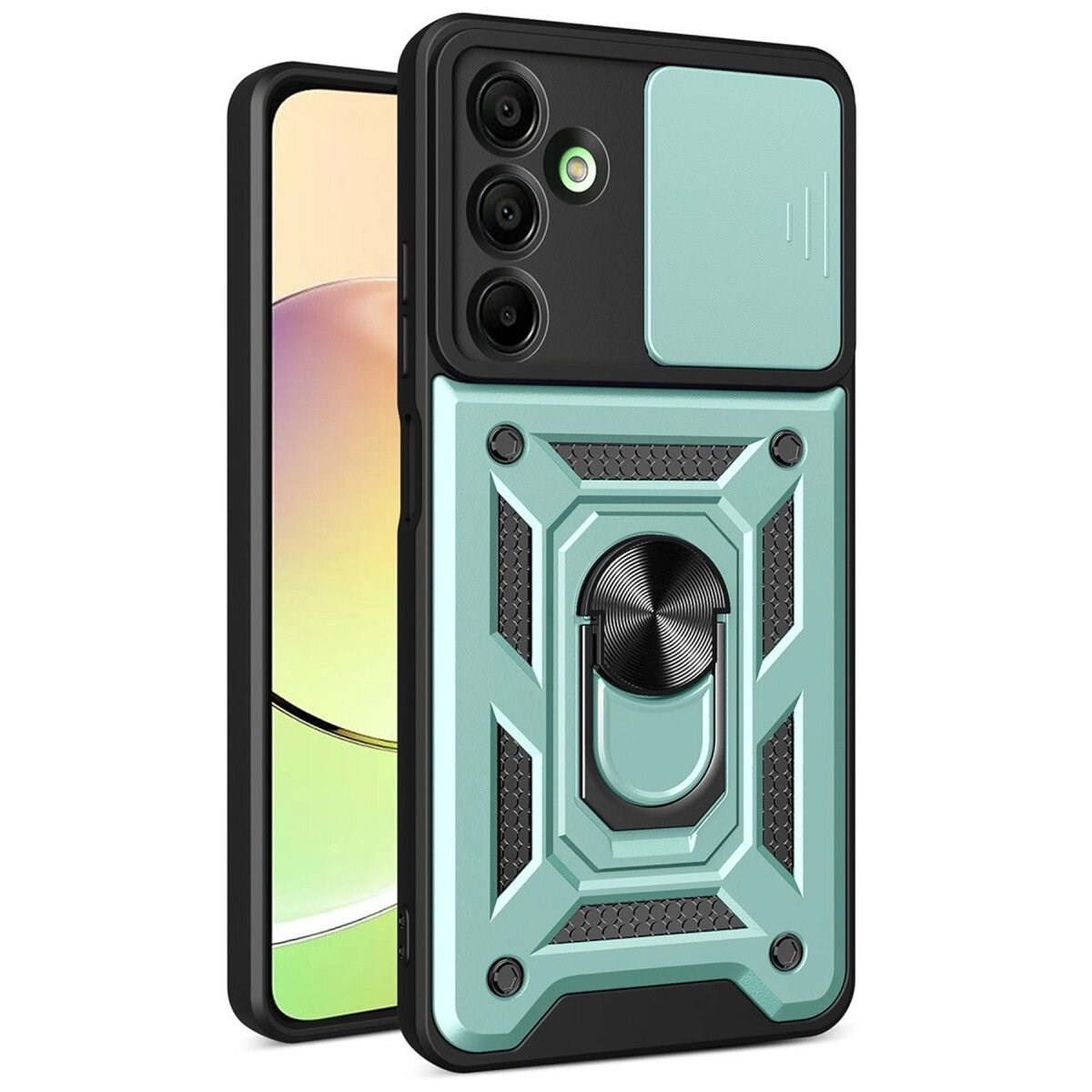 Samsung Galaxy A56 Kılıf Pars Lens Yüzüklü Silikon - Yeşil