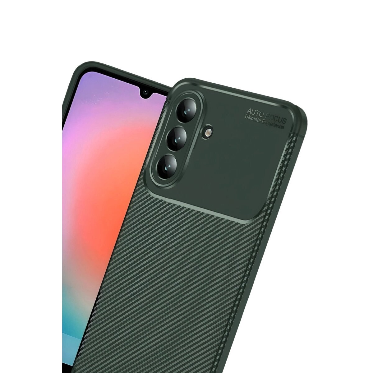 Samsung Galaxy A57 5g Auto Focus Karbon Kapak - Koyu Yeşil