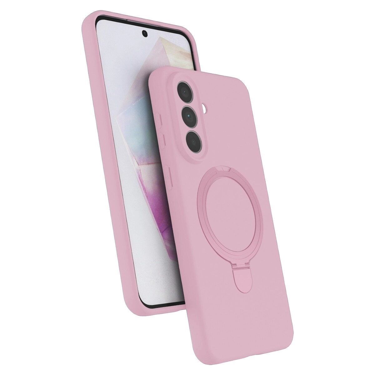 Samsung Galaxy A57 5g Regal Magsafe Standlı Kapak - Açık Pembe