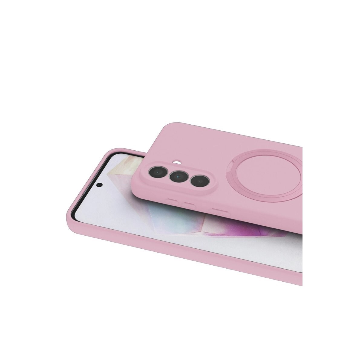 Samsung Galaxy A57 5g Regal Magsafe Standlı Kapak - Açık Pembe