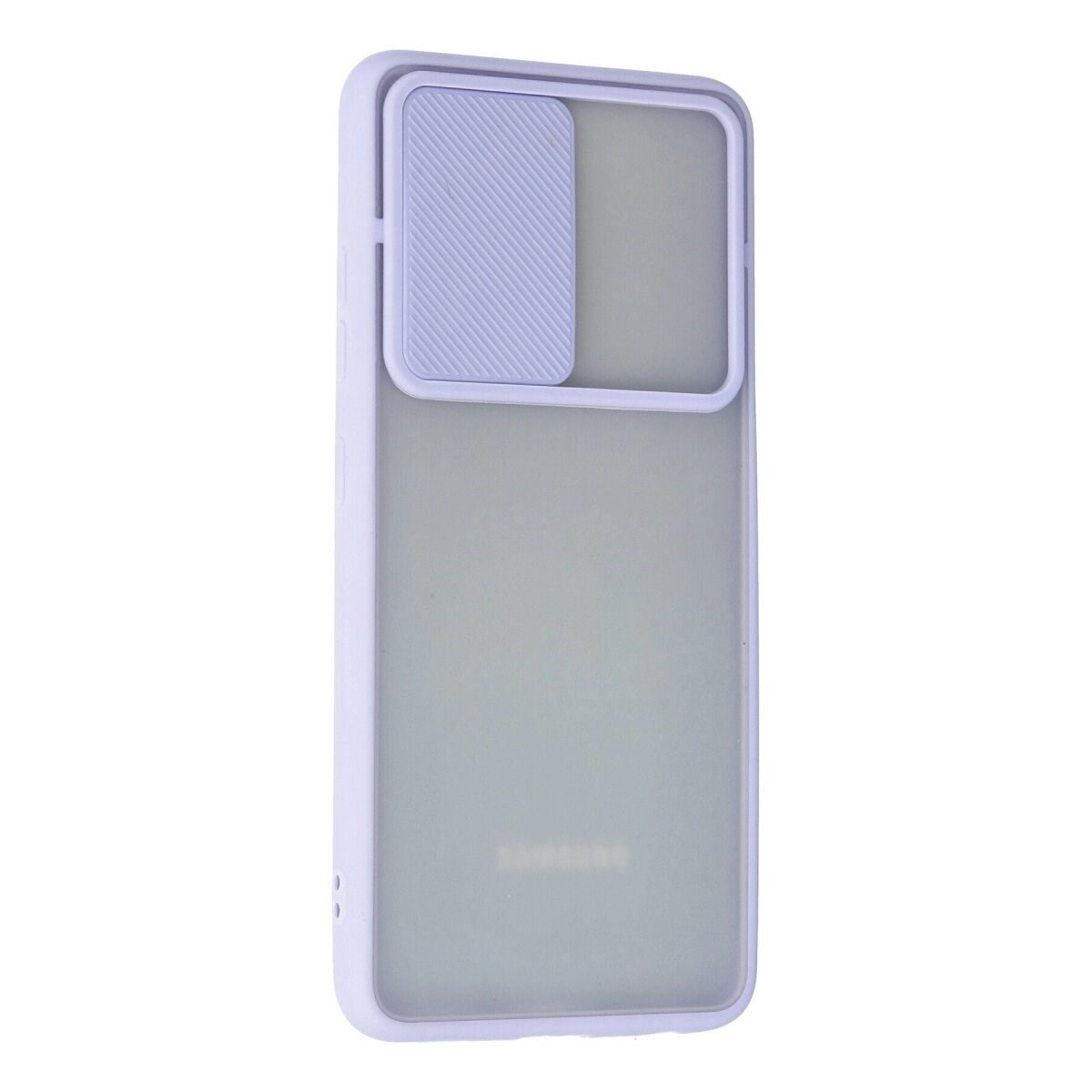 Samsung Galaxy A72 Kılıf Palm Buzlu Kamera Sürgülü Silikon - Lila