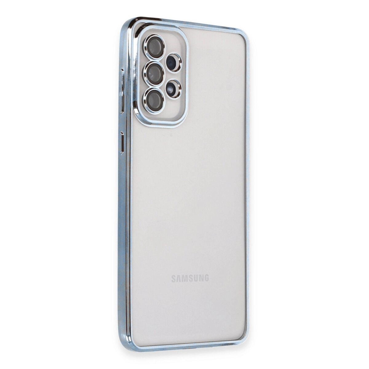 Samsung Galaxy A73 5g Kılıf Razer Lensli Silikon - Açık Mavi