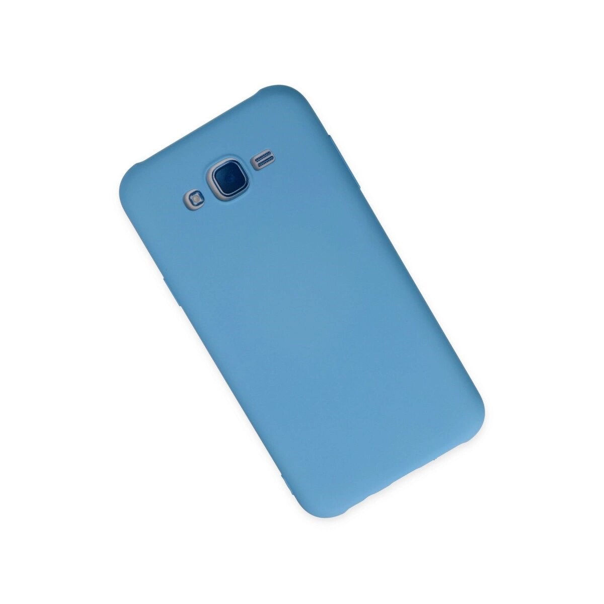 Samsung Galaxy J7 Kılıf Nano İçi Kadife Silikon - Mavi