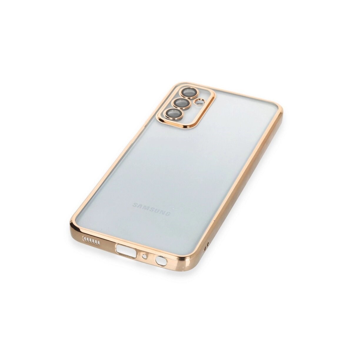 Samsung Galaxy M23 Kılıf Razer Lensli Silikon - Gold