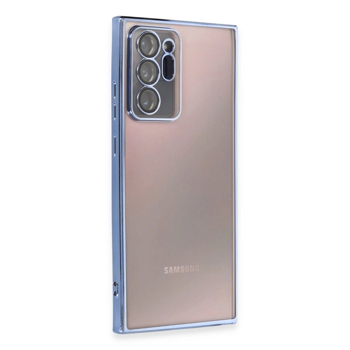 Samsung Galaxy Note 20 Ultra Kılıf Razer Lensli Silikon - Açık Mavi