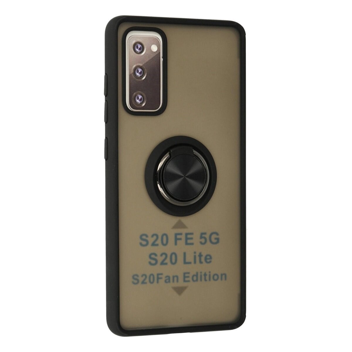 Samsung Galaxy S20 Fe Kılıf Montreal Yüzüklü Silikon Kapak - Siyah