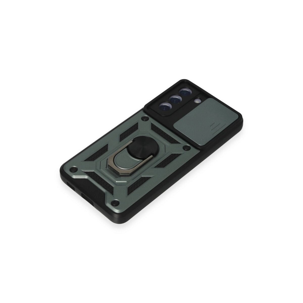 Samsung Galaxy S21 Fe Kılıf Pars Lens Yüzüklü Silikon - Yeşil
