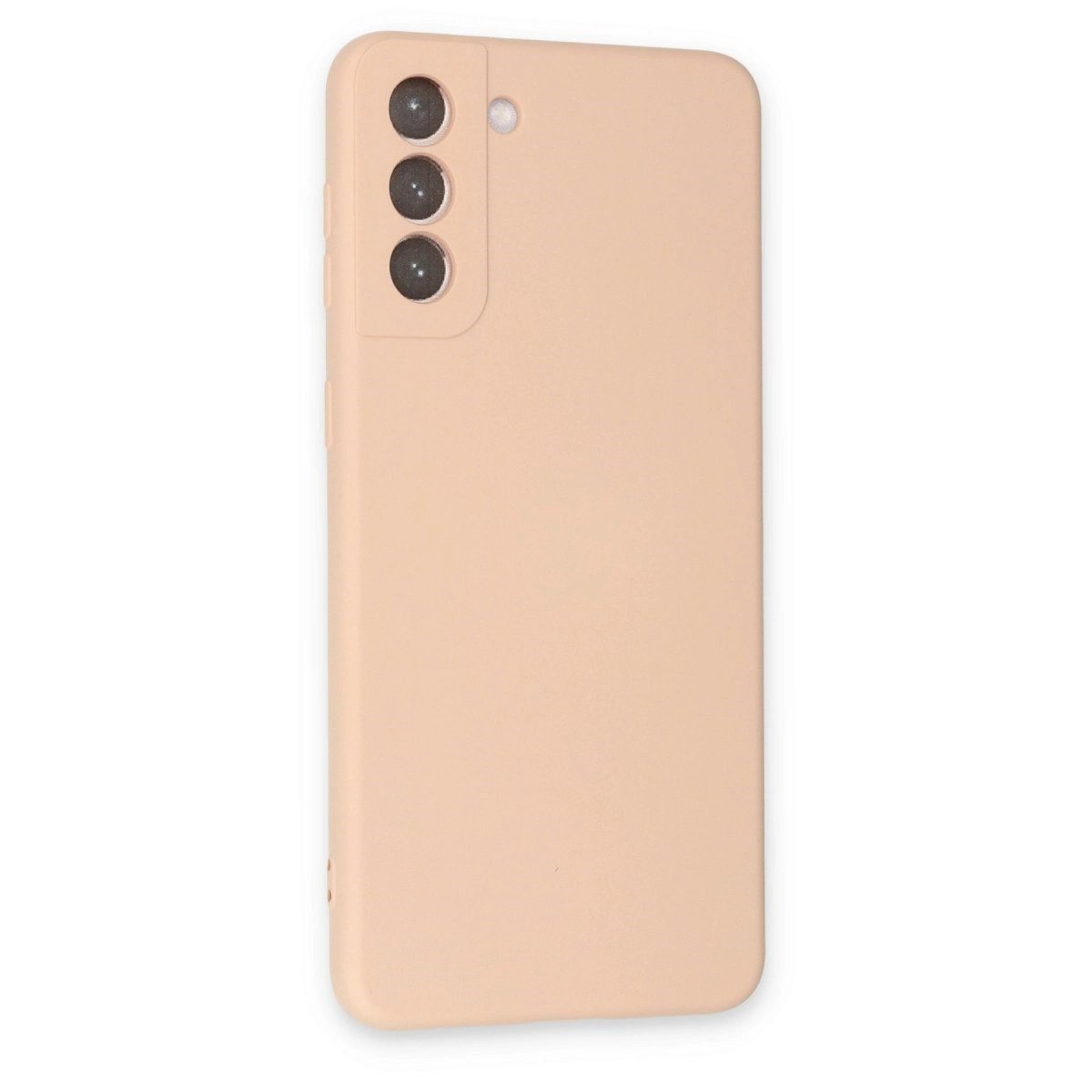 Samsung Galaxy S21 Plus Kılıf Nano İçi Kadife Silikon - Pudra