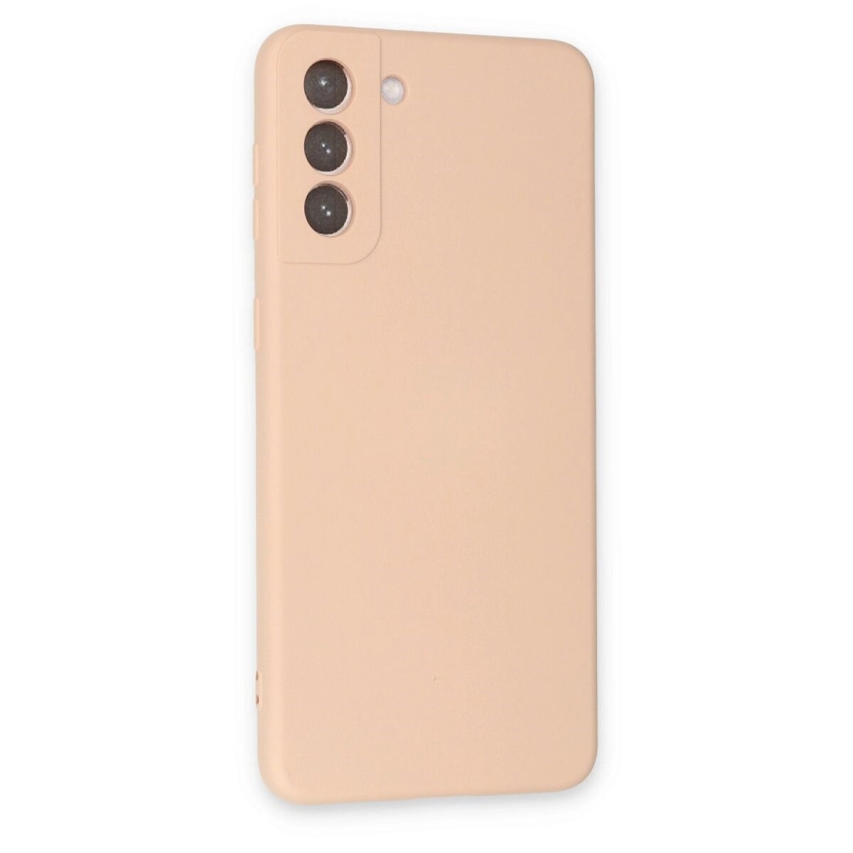 Samsung Galaxy S21 Plus Kılıf Nano İçi Kadife Silikon - Pudra