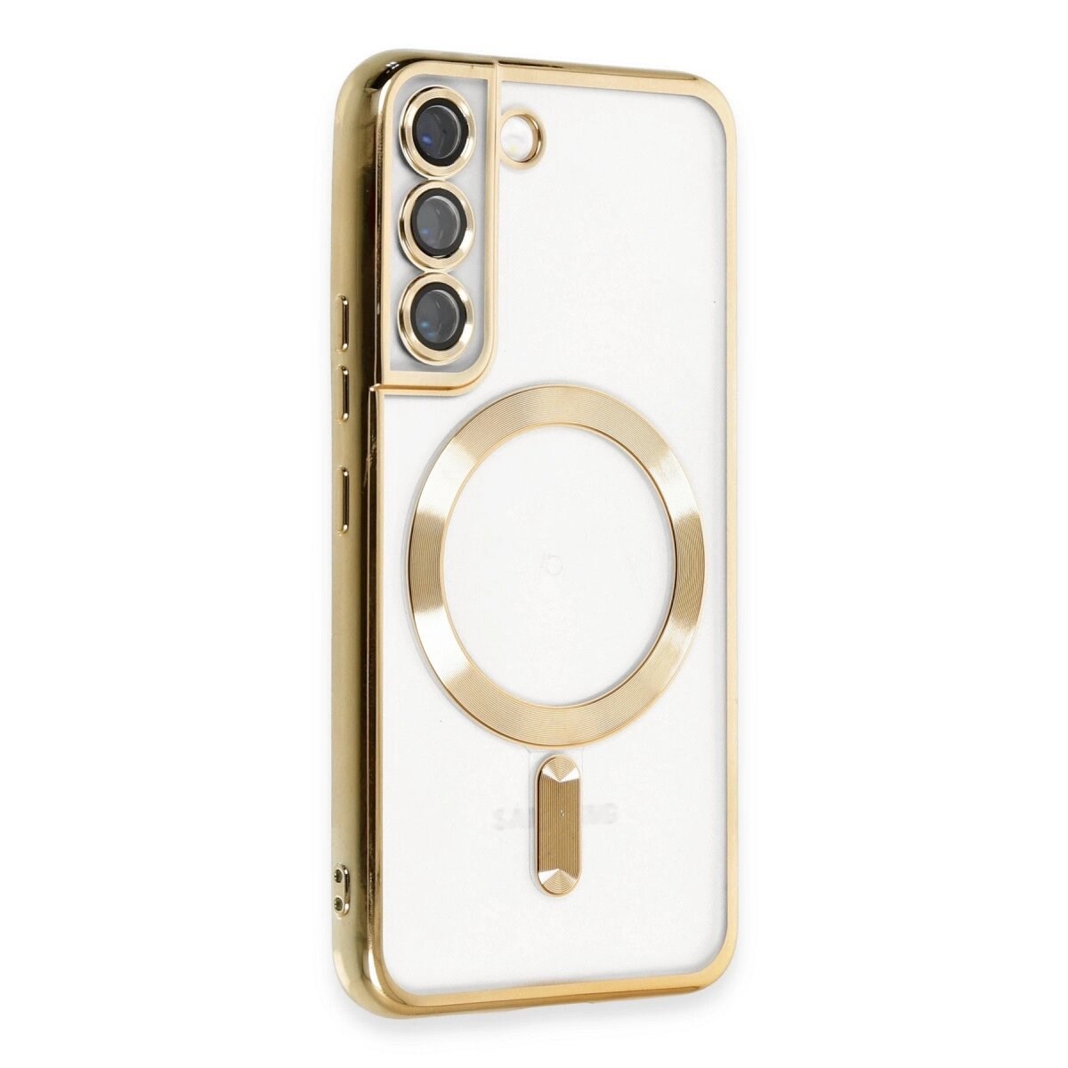 Samsung Galaxy S22 Kılıf Kross Magneticsafe Kapak - Gold