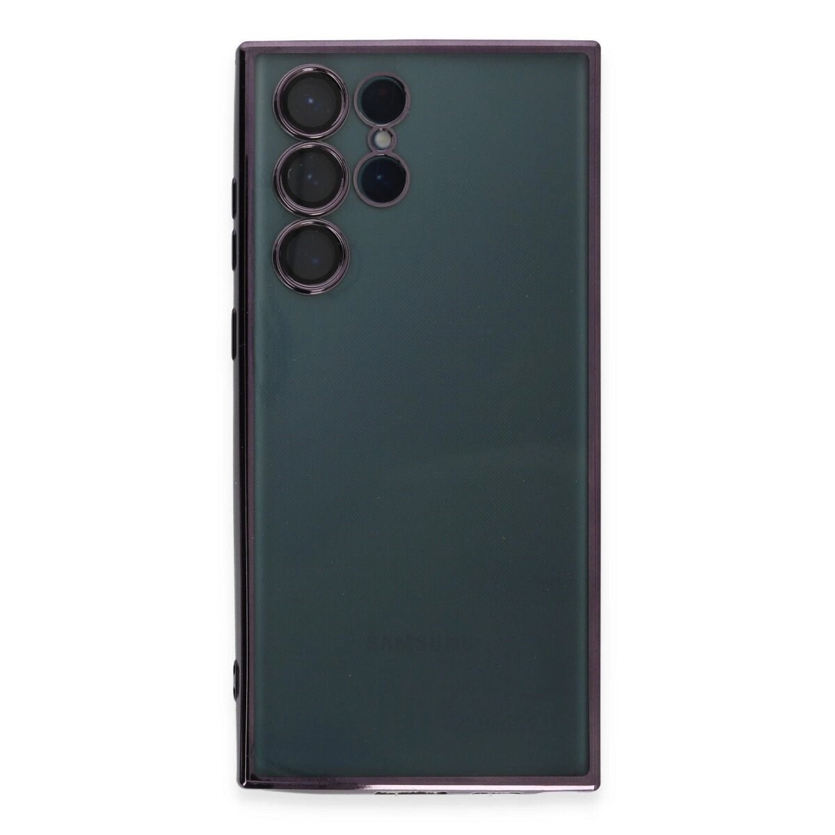 Samsung Galaxy S22 Ultra Kılıf Razer Lensli Silikon - Mor