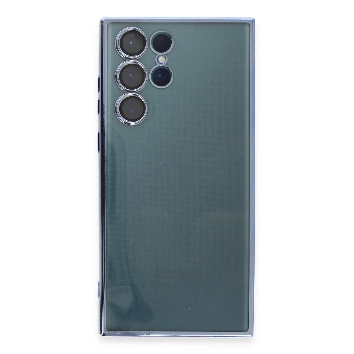 Samsung Galaxy S22 Ultra Kılıf Razer Lensli Silikon - Açık Mavi