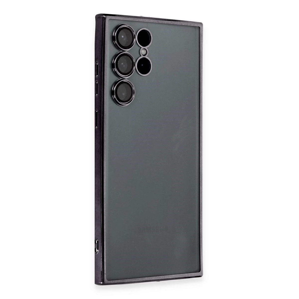 Samsung Galaxy S22 Ultra Kılıf Razer Lensli Silikon - Siyah