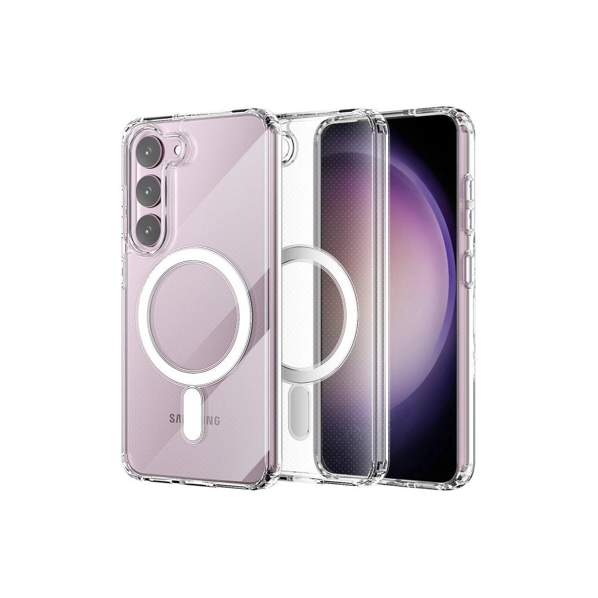 Samsung Galaxy S23 Kılıf Magneticsafe Şeffaf Silikon - Şeffaf