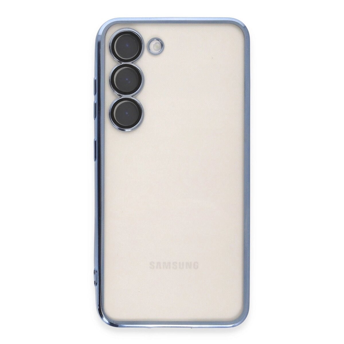 Samsung Galaxy S23 Kılıf Razer Lensli Silikon - Açık Mavi
