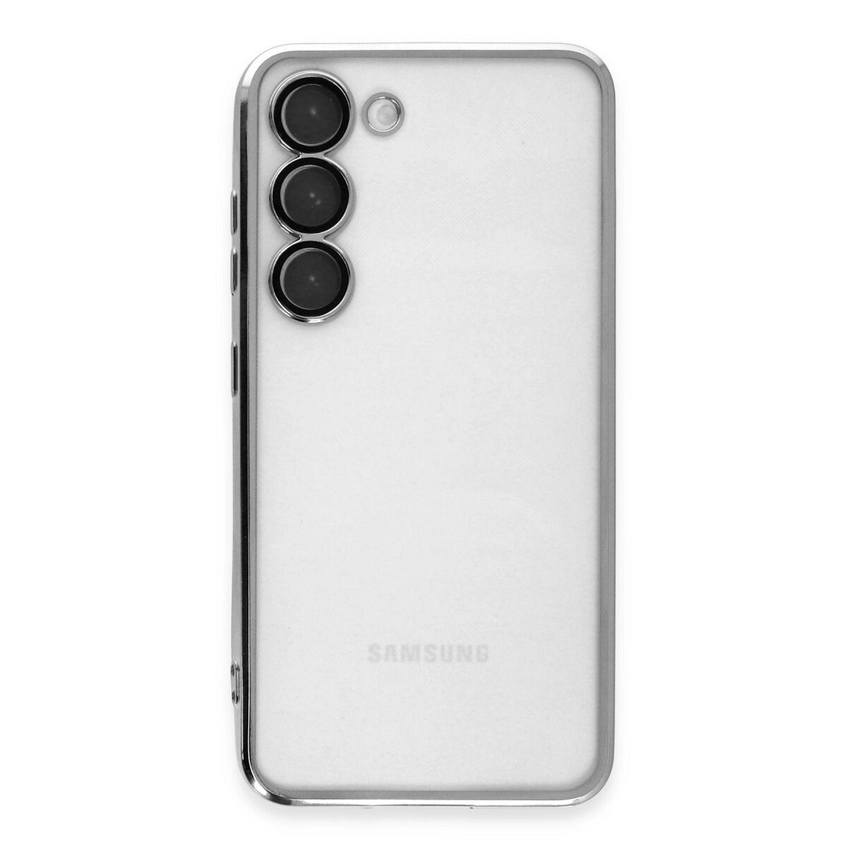 Samsung Galaxy S23 Plus Kılıf Razer Lensli Silikon - Gümüş