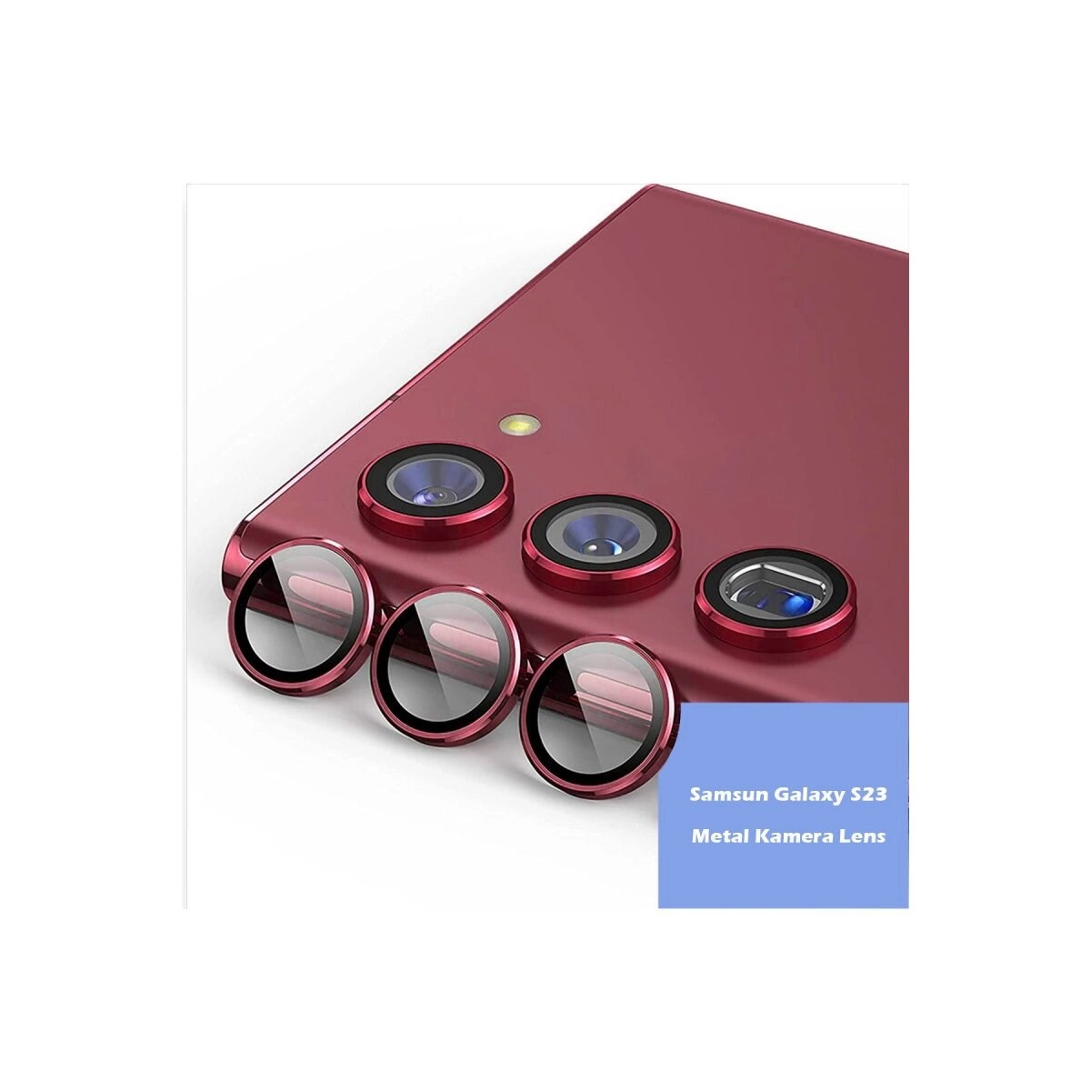 Samsung Galaxy S23 Plus Metal Kamera Lens - Kırmızı