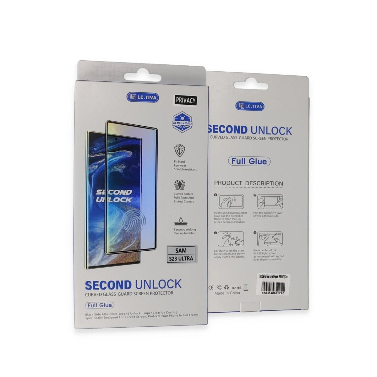 Samsung Galaxy S23 Ultra Durable Full Glue Curved Hayalet Cam