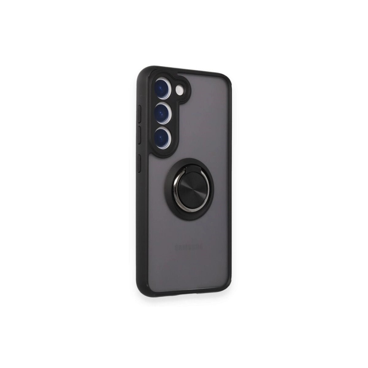 Samsung Galaxy S24 Fe Kılıf Montreal Yüzüklü Silikon Kapak - Siyah