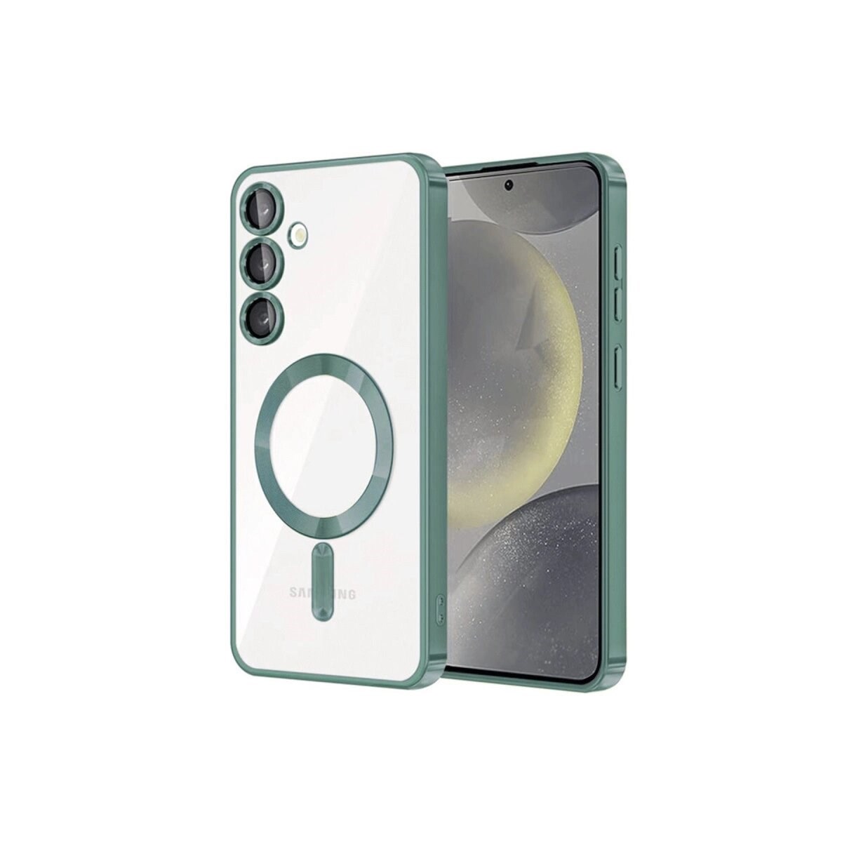 Samsung Galaxy S24 Kılıf Kross Magneticsafe Kapak - Koyu Yeşil