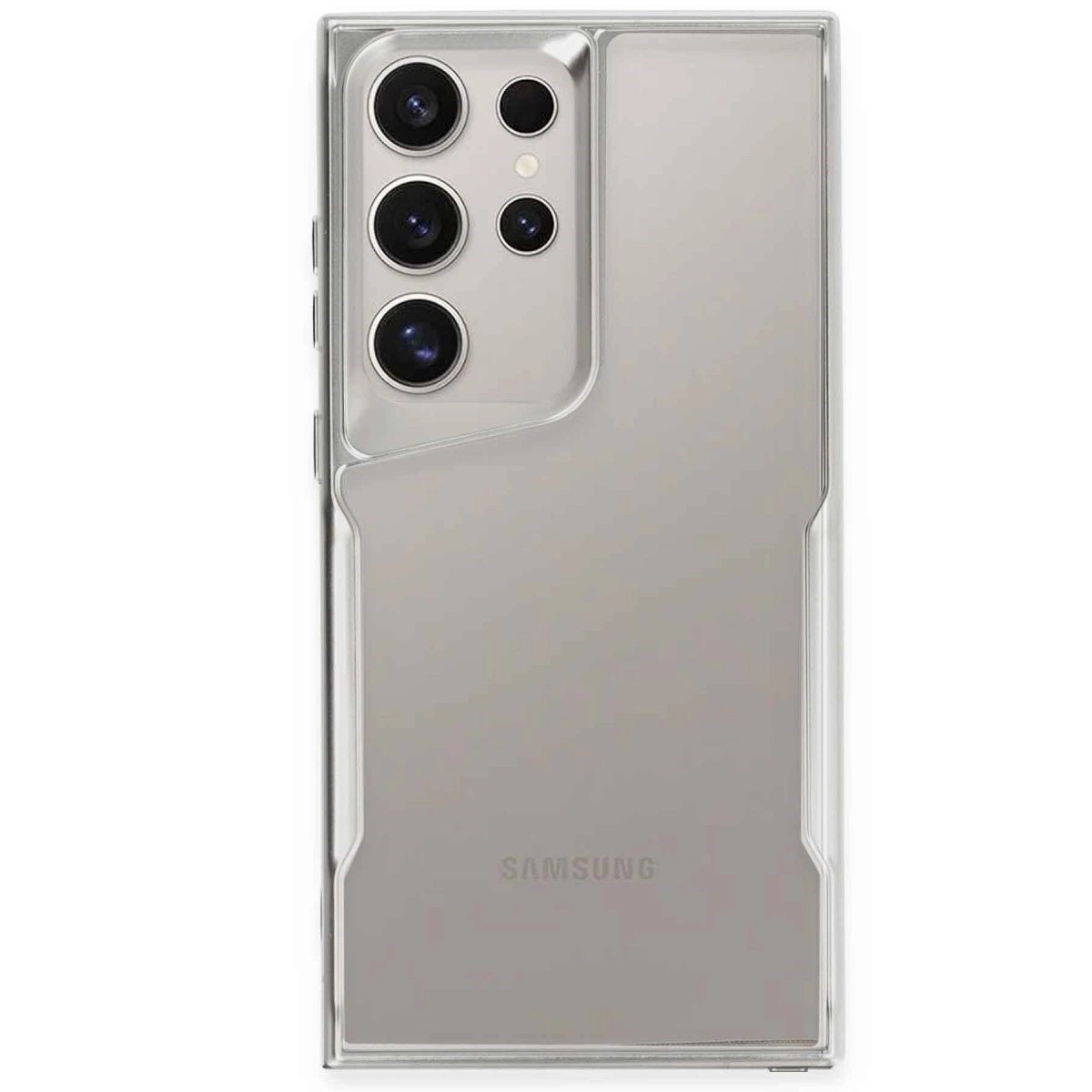 Samsung Galaxy S24 Ultra Kılıf Boyi Silikon Kapak - Gümüş