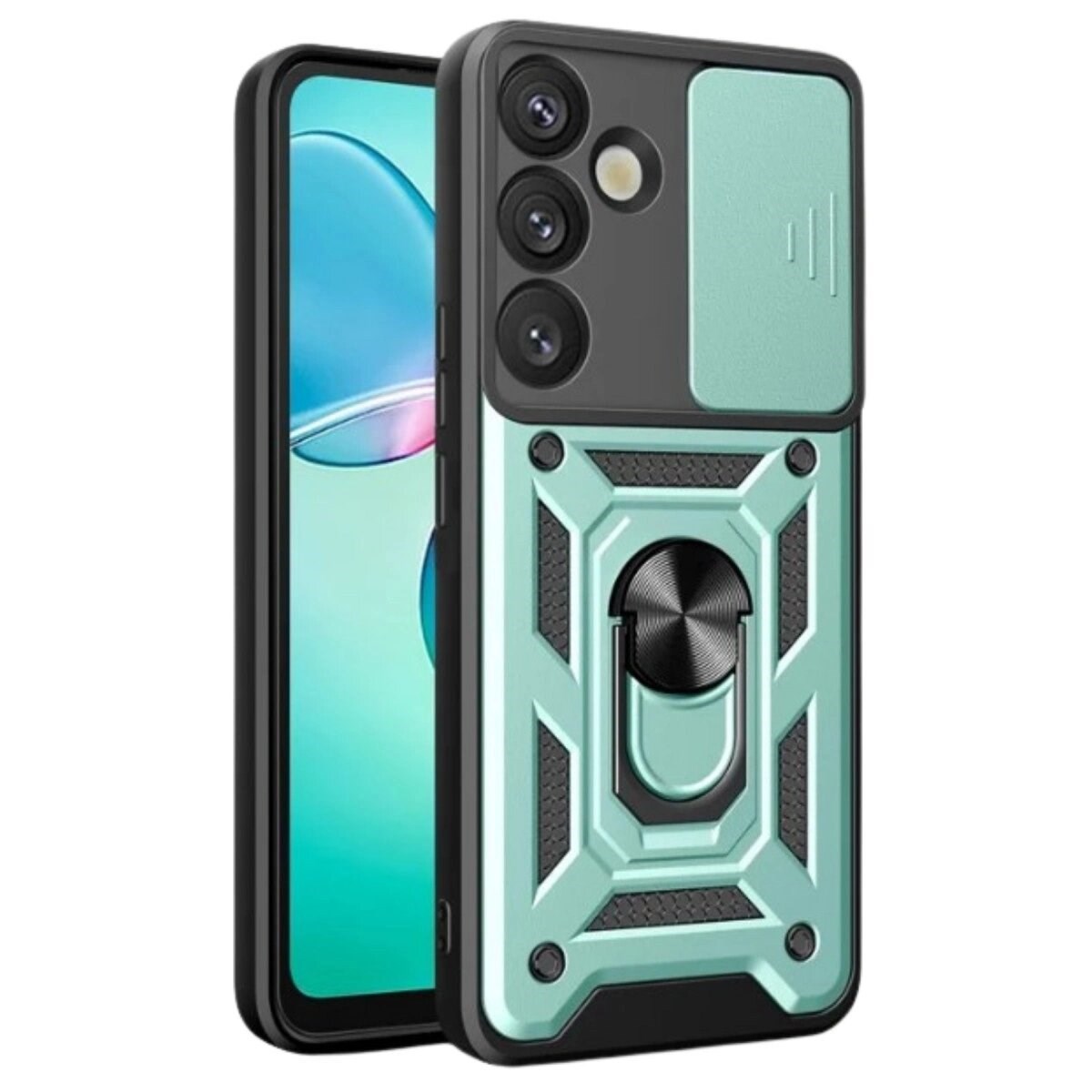 Samsung Galaxy S25 Fe Pars Lens Yüzüklü Silikon - Yeşil