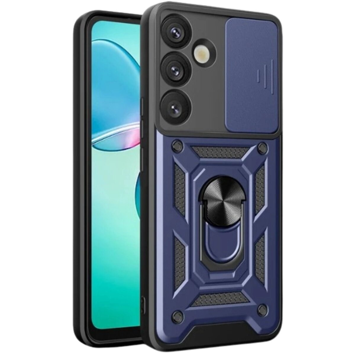 Samsung Galaxy S25 Plus Kılıf Pars Lens Yüzüklü Silikon - Lacivert