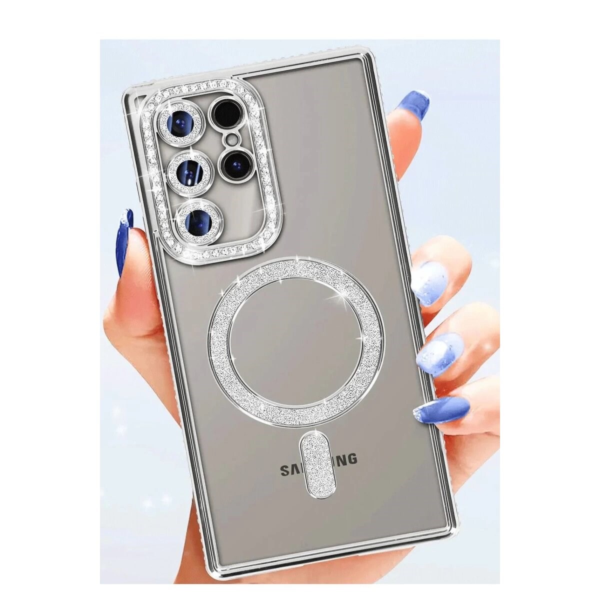 Samsung Galaxy S25 Ultra Kılıf Joke Simli Magneticsafe Kılıf - Siyah