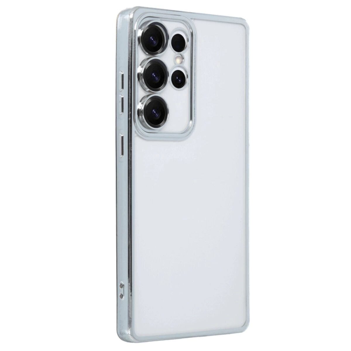 Samsung Galaxy S25 Ultra Kılıf Razer Lensli Silikon - Gümüş