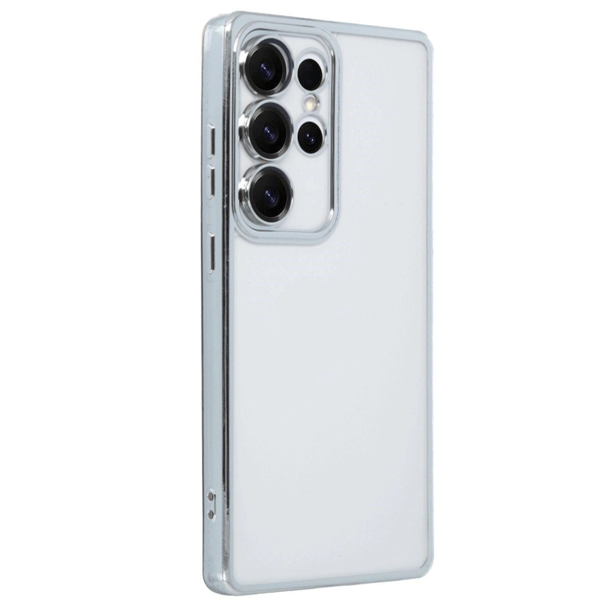 Samsung Galaxy S25 Ultra Kılıf Razer Lensli Silikon - Gümüş