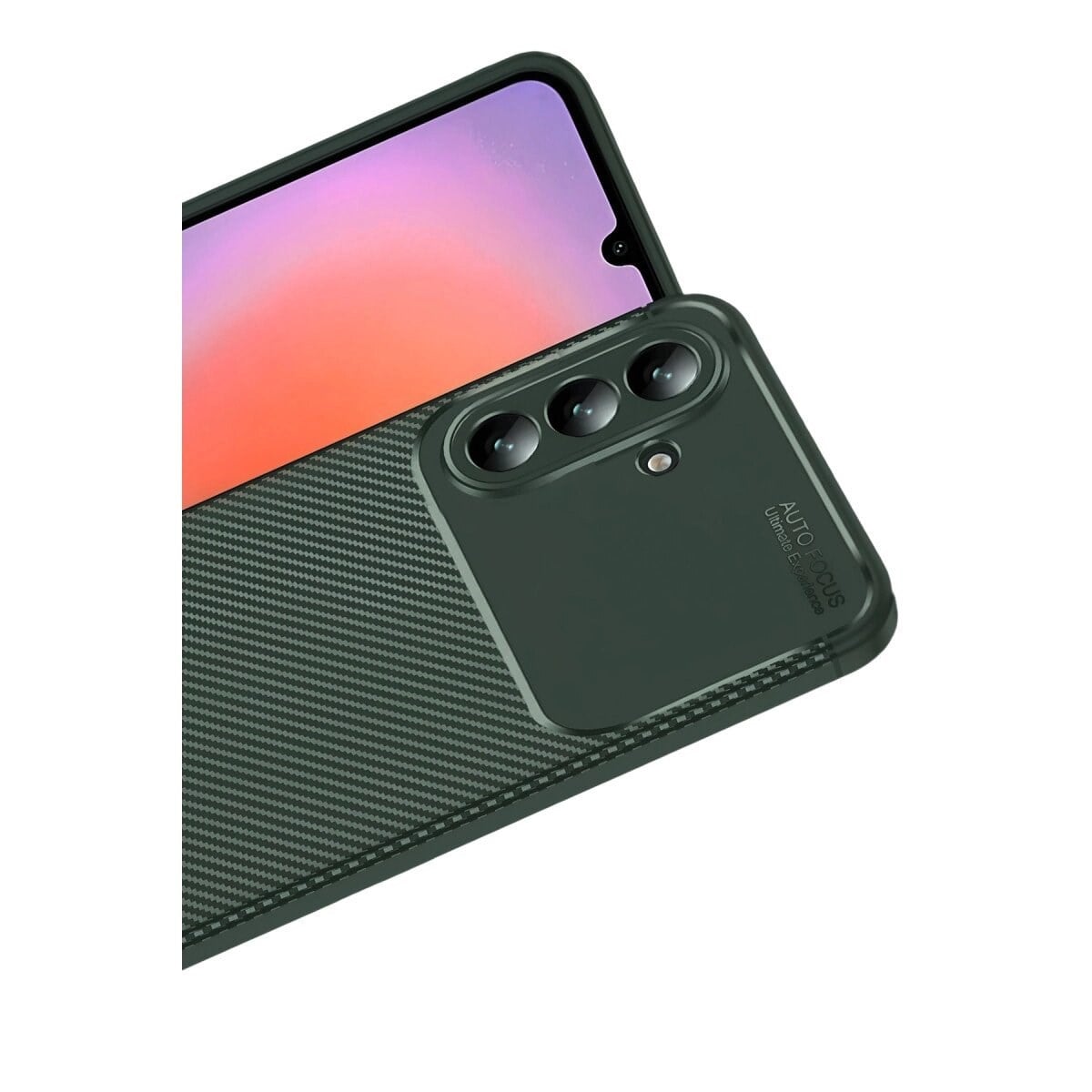 Samsung Galaxy S26 Plus Auto Focus Karbon Kapak - Koyu Yeşil