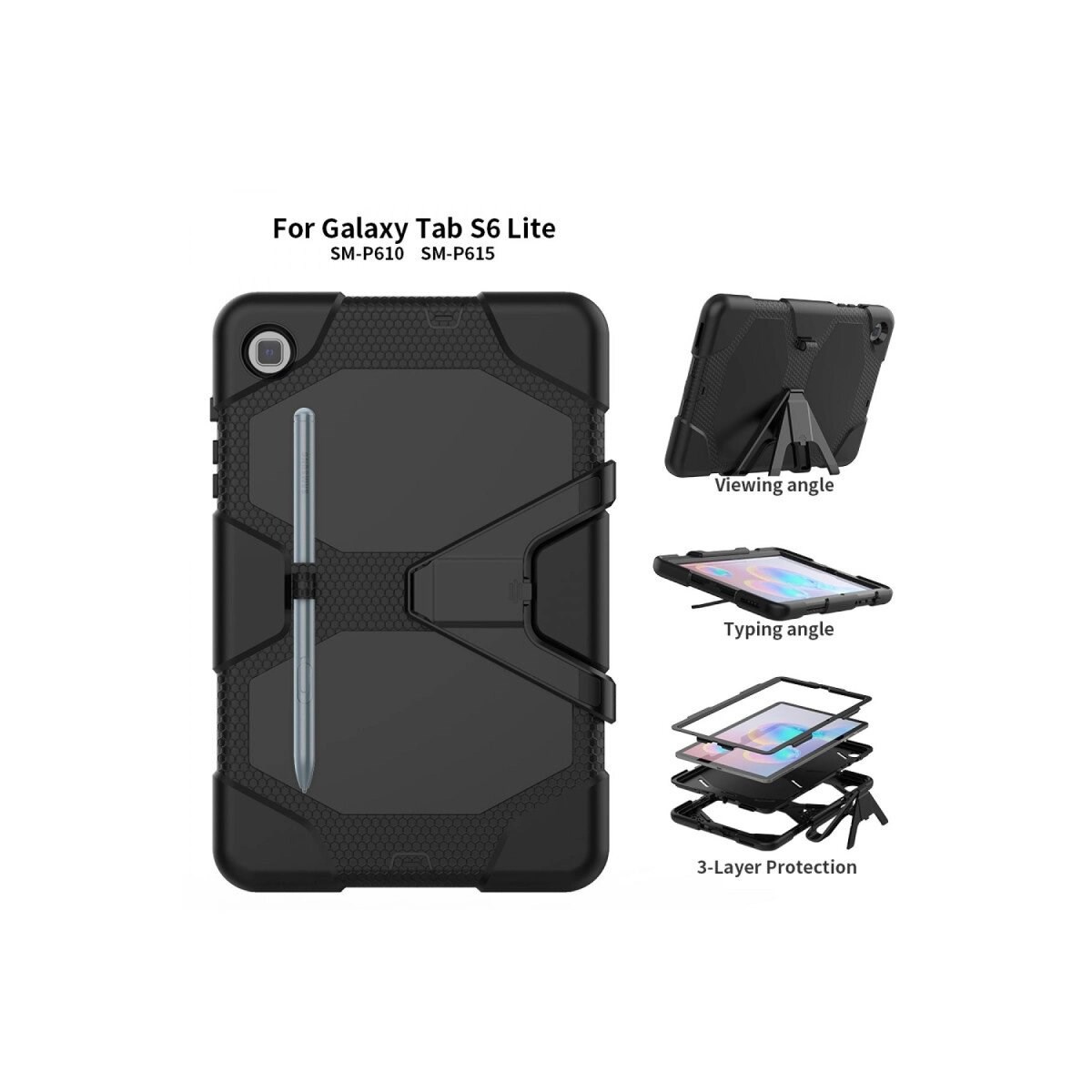 Samsung Galaxy T500 Tab A7 10.4 Kılıf Griffin Tablet Kapak - Siyah