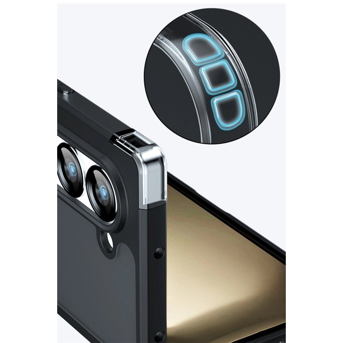 Samsung Galaxy Z Fold 5 Kılıf Blur Fold Kapak - Siyah