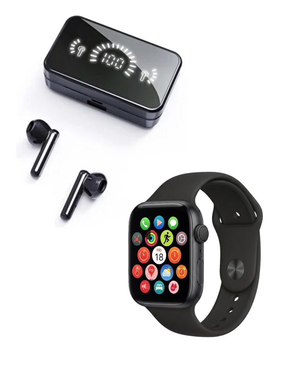 Şık Tasarımlı Akıllı Saat ve Bluetooth Kulaklık Seti Suya Dayanıklı ve Çok Fonksiyonlu