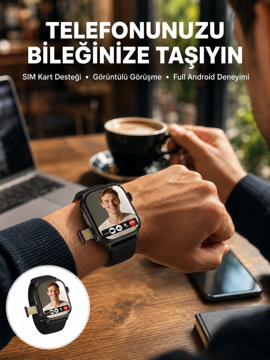 SIM Kartlı GPS Destekli Akıllı Saat Sesli Görüşmeli Yeni Nesil