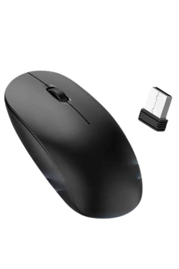 Siyah Kablosuz Mouse Wireless Mouse Minimal Tasarım