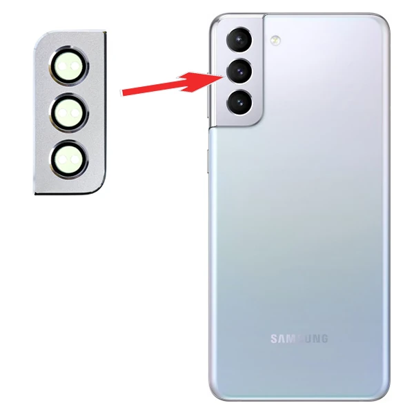 Sm Galaxy S21 Plus G996 Metal Çerçeveli Kamera Lens Koruyucu Full Set-(1903)